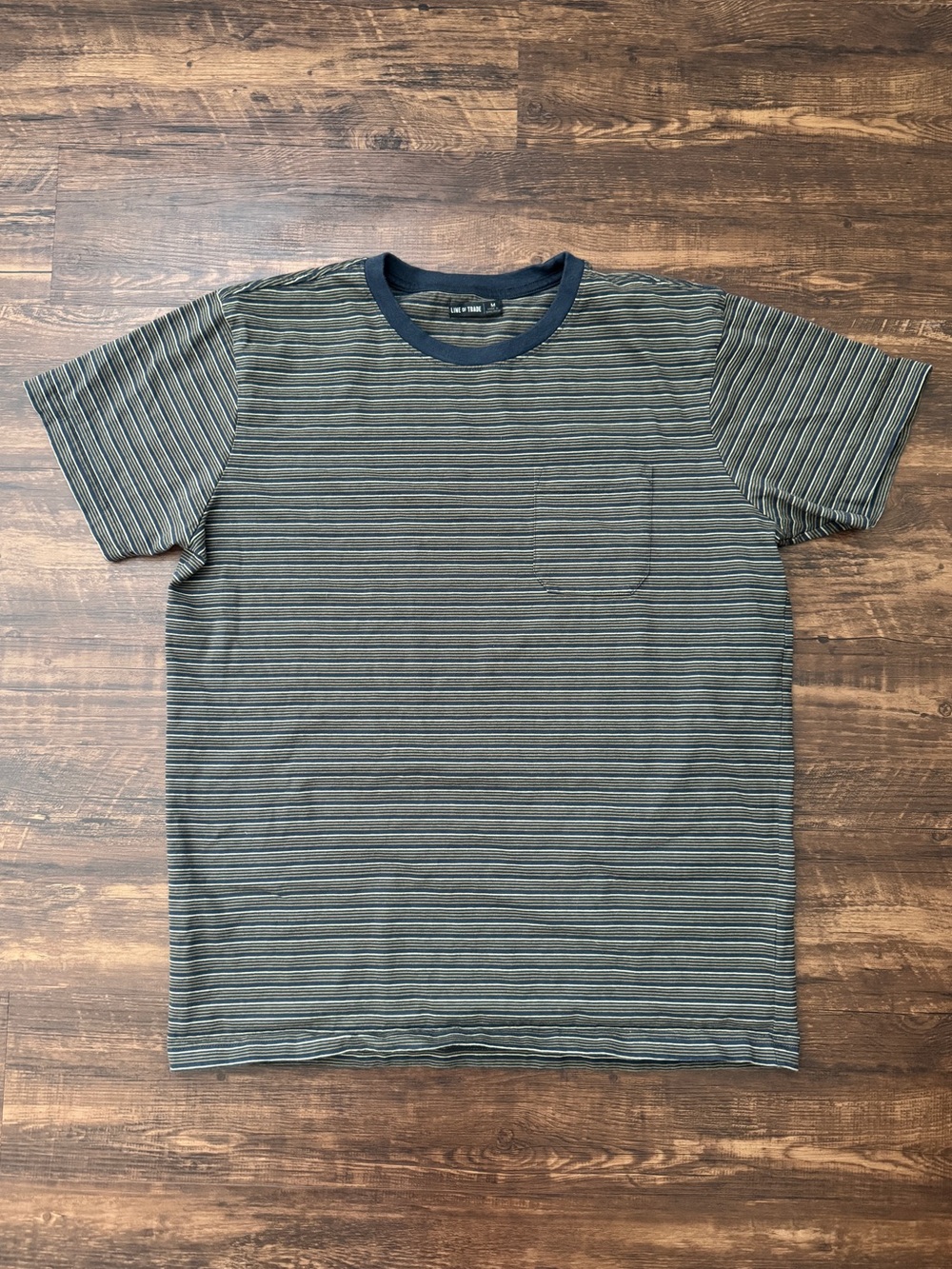Line Of Trade Striped Ringer Sturdy Short Sleeve Pocket Shirt | 100% Cotton